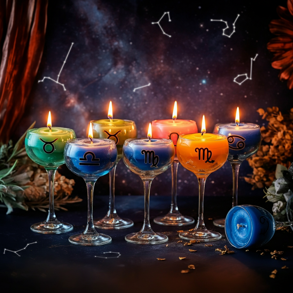 Zodiac Candles Collection - Wine Glasses